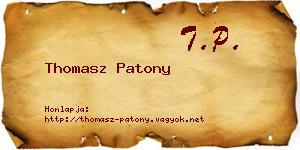 Thomasz Patony névjegykártya